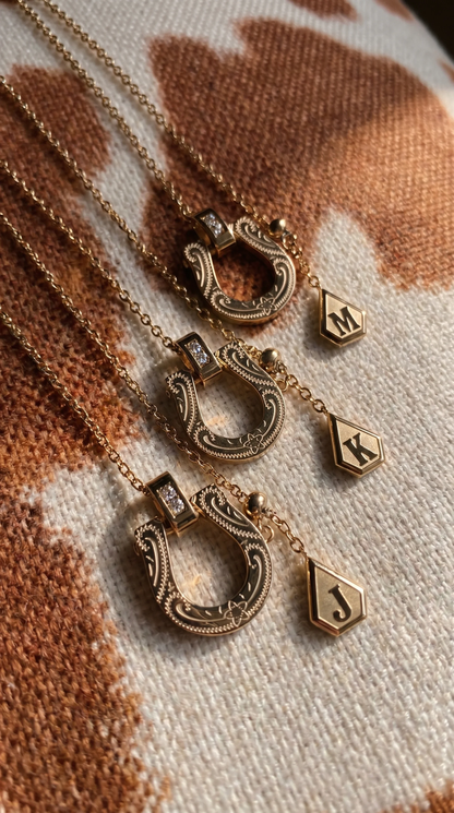 Horseshoe Initial Necklace