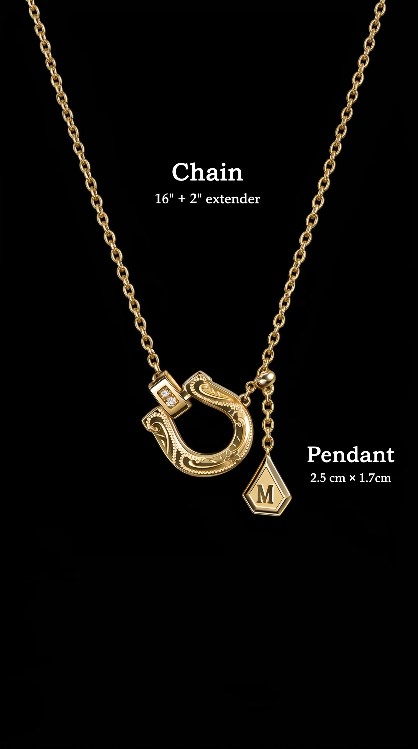 Horseshoe Initial Necklace
