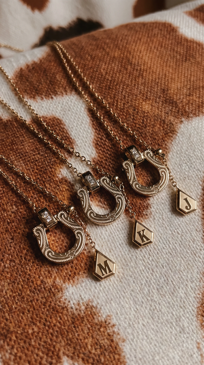 Horseshoe Initial Necklace